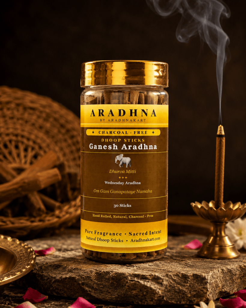 Ganesh Aradhna charcoal-free dhoop sticks with Mogra and Durva fragrance for Budhvar puja
