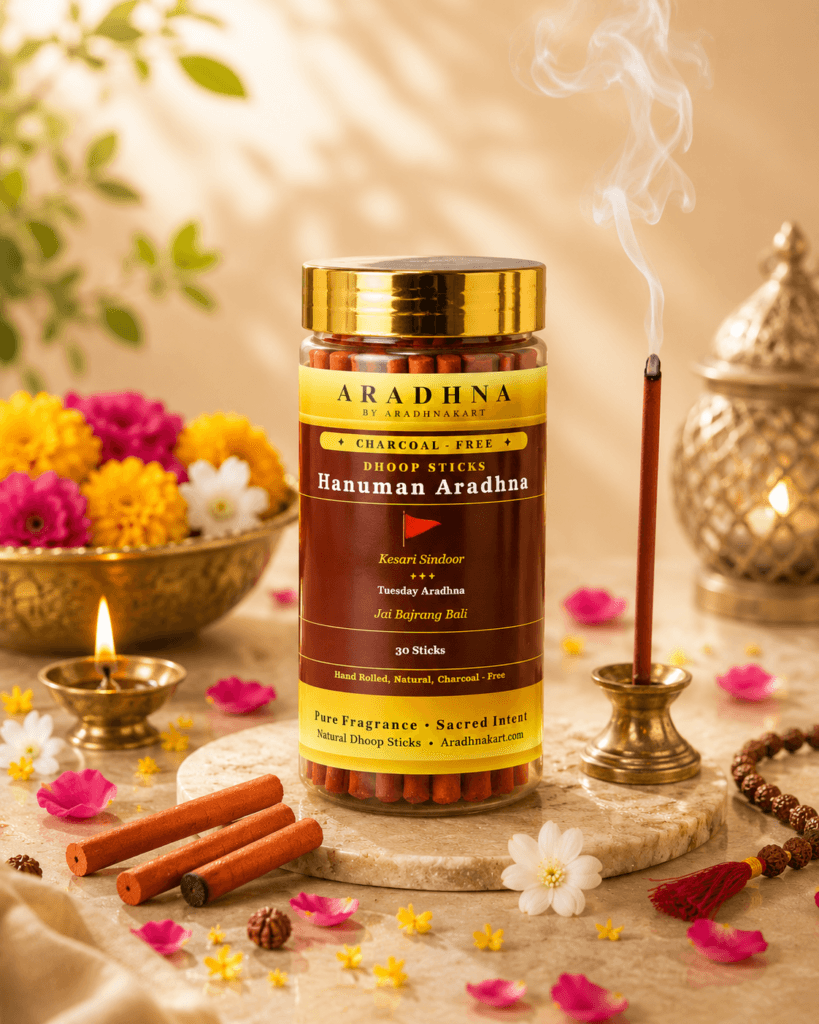 Hanuman Aradhna charcoal-free dhoop sticks with Chameli fragrance for Mangalvar puja