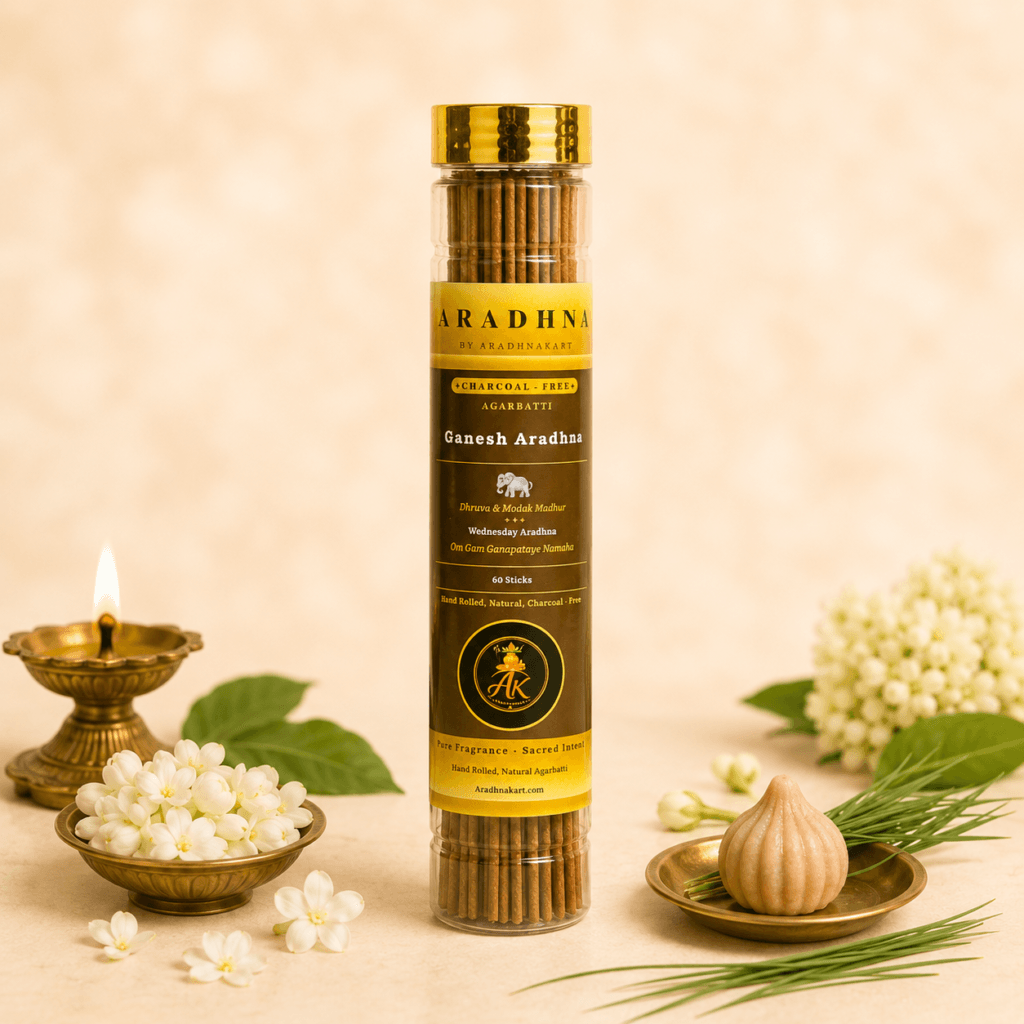 Ganesh Aradhna charcoal-free agarbatti with Mogra and Durva fragrance for Budhvar puja