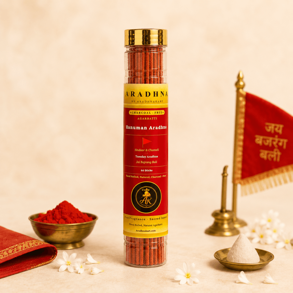 Hanuman Aradhna agarbatti box packaging — charcoal-free incense sticks